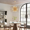 Gold 12-Light Mid-Century Modern Starburst Chandelier with Adjustable ...