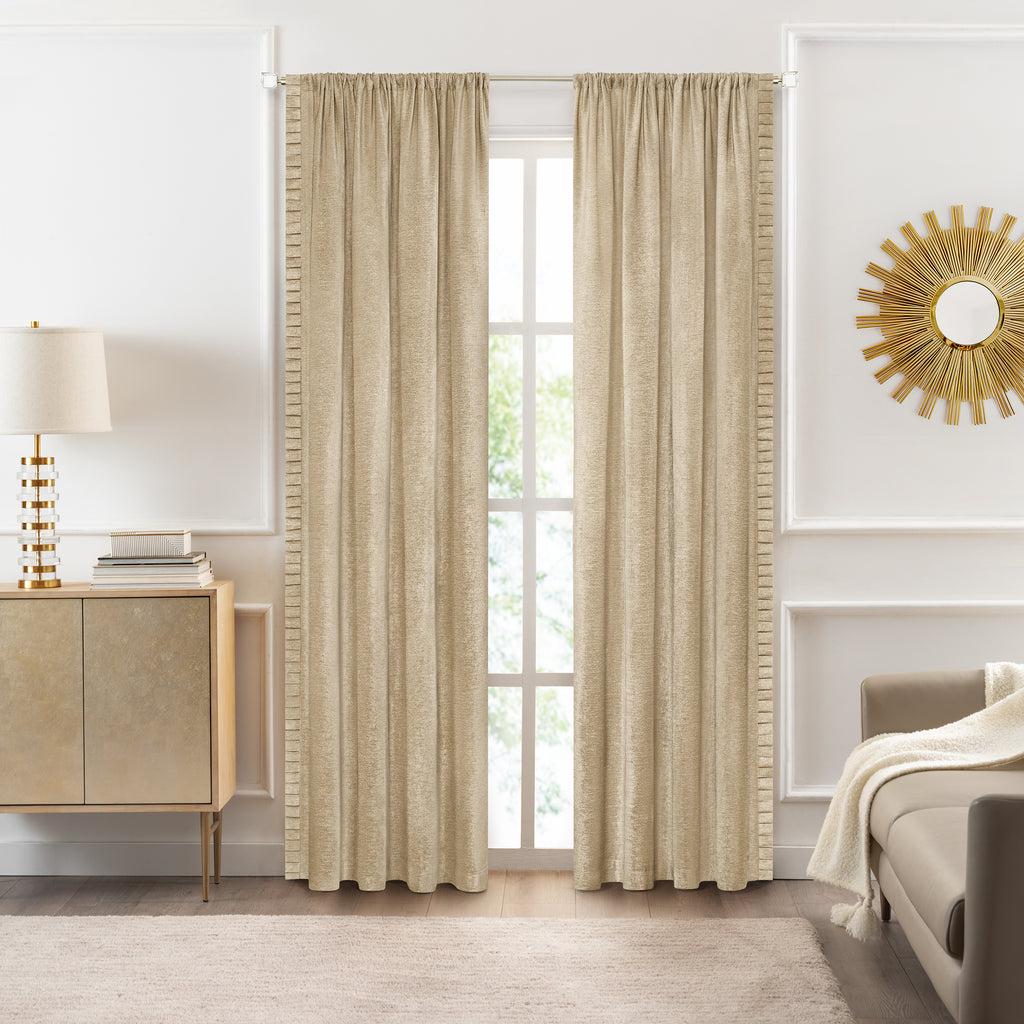 Bordeaux Rod Pocket Window Curtain Panel - 52x84 - Tan