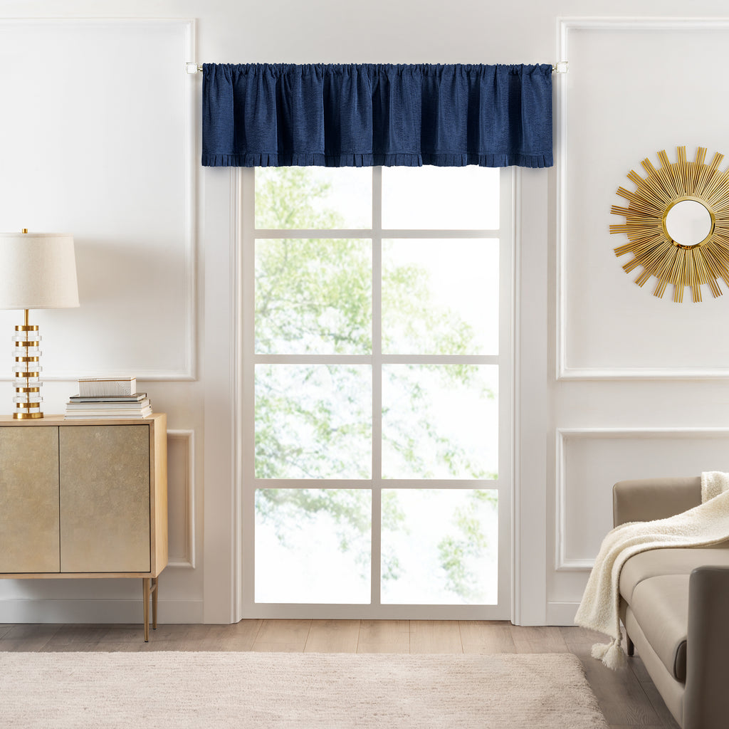 Bordeaux Window Curtain Valance - 52x14 - Navy