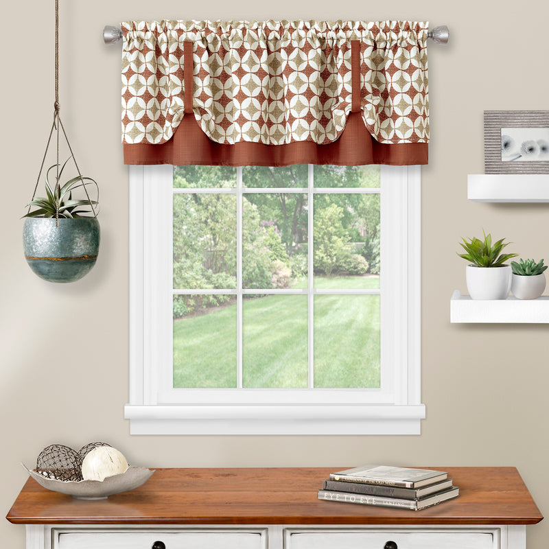 Callie Double Layer Pick Up Valance - 58x14 - Spice/Tan