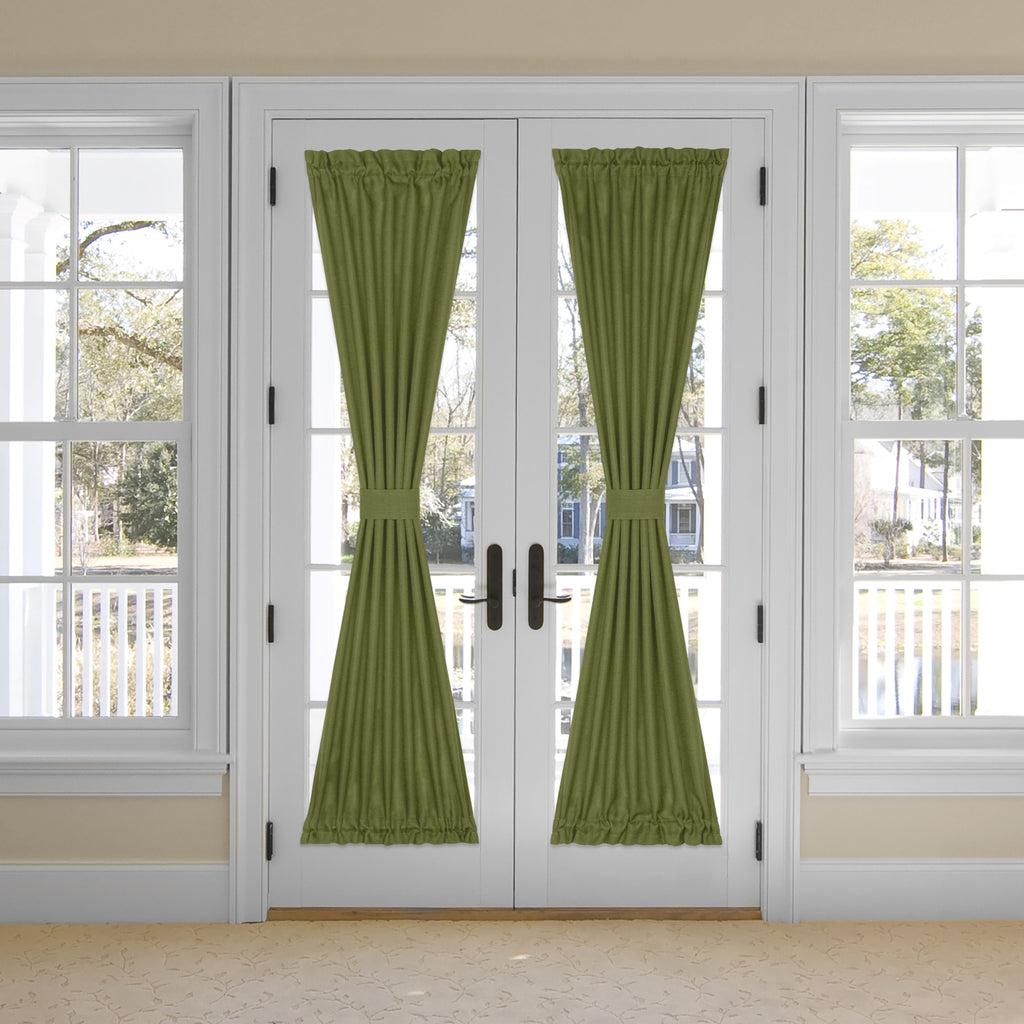 Darcy Rod Pocket Door Panel with Tieback - 25x72 - Green