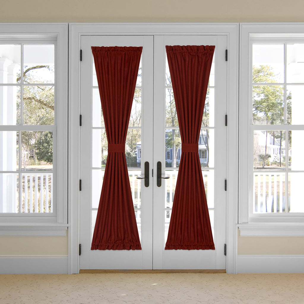 Darcy Rod Pocket Door Panel with Tieback - 25x72 - Marsala