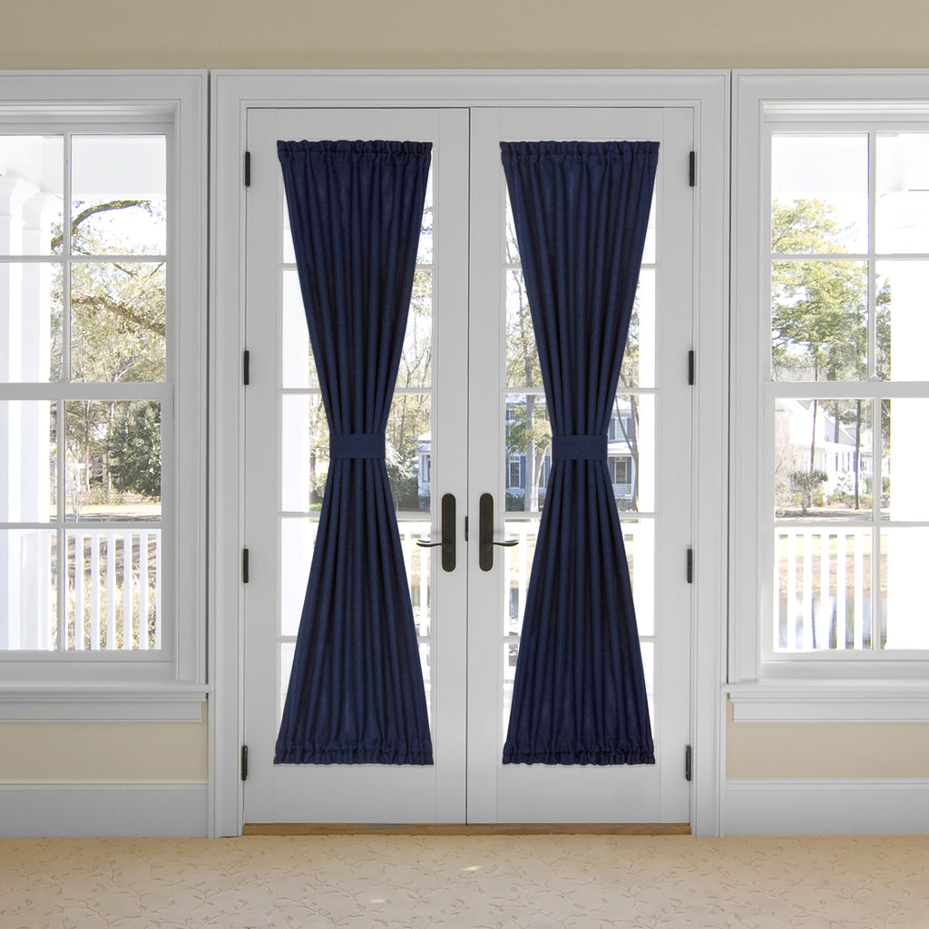 Darcy Rod Pocket Door Panel with Tieback - 25x72 - Navy