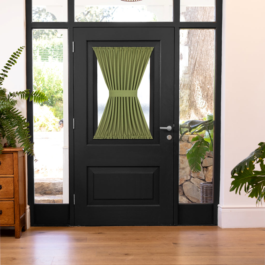Darcy Rod Pocket Door Panel with Tieback - 25x40 - Green