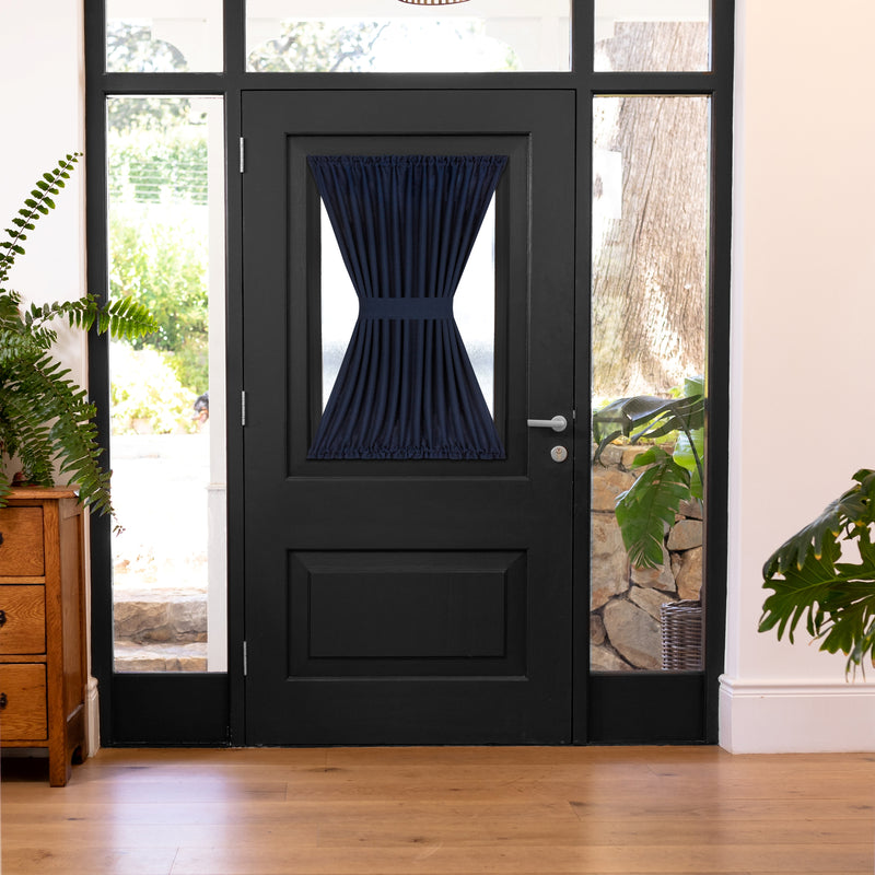 Darcy Rod Pocket Door Panel with Tieback - 54x40 - Navy