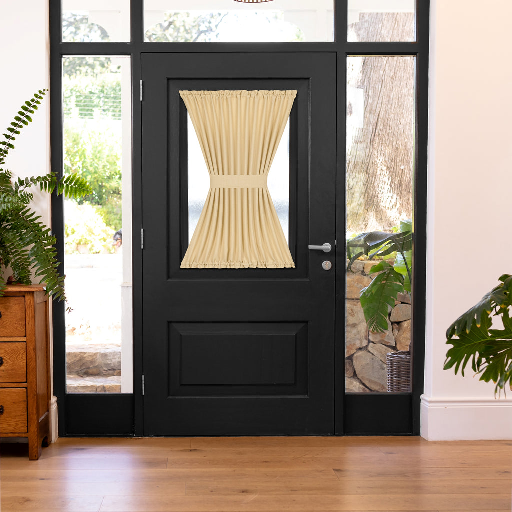 Darcy Rod Pocket Door Panel with Tieback - 54x40 - Tan