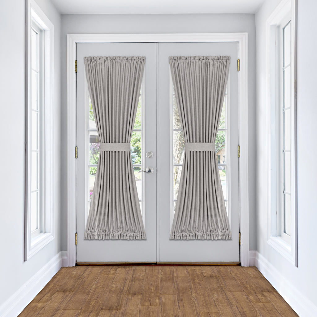 Darcy Rod Pocket Door Panel with Tieback - 54x72 - Grey
