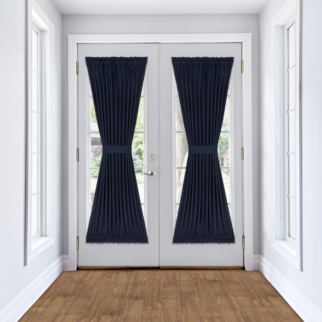 Darcy Rod Pocket Door Panel with Tieback - 54x72 - Navy