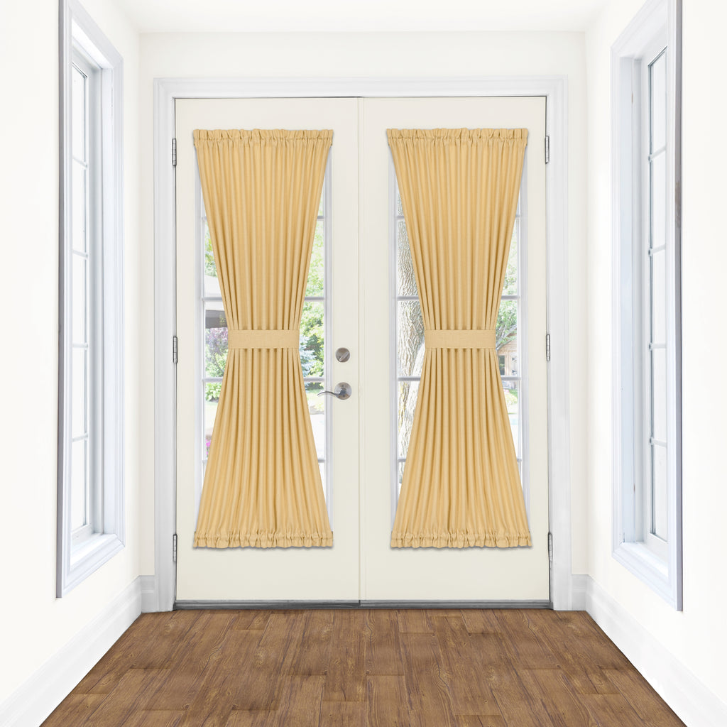 Darcy Rod Pocket Door Panel with Tieback - 54x72 - Tan