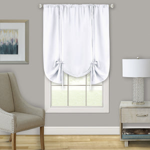 Darcy Window Curtain Tie Up Shade - 58x63 - White