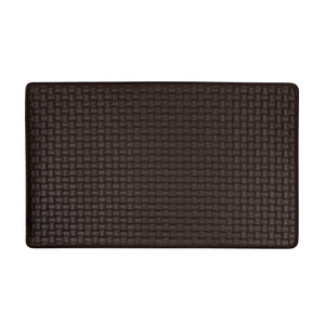 Woven-Embossed Faux-Leather Anti-Fatigue Mat - 18x30 - Black