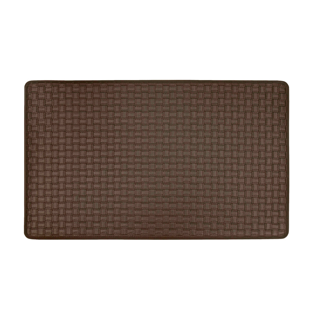 Woven-Embossed Faux-Leather Anti-Fatigue Mat - 18x30 - Espresso