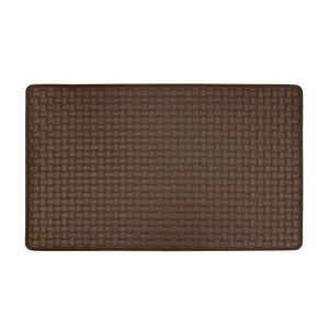 Woven-Embossed Faux-Leather Anti-Fatigue Mat - 18x30 - Espresso