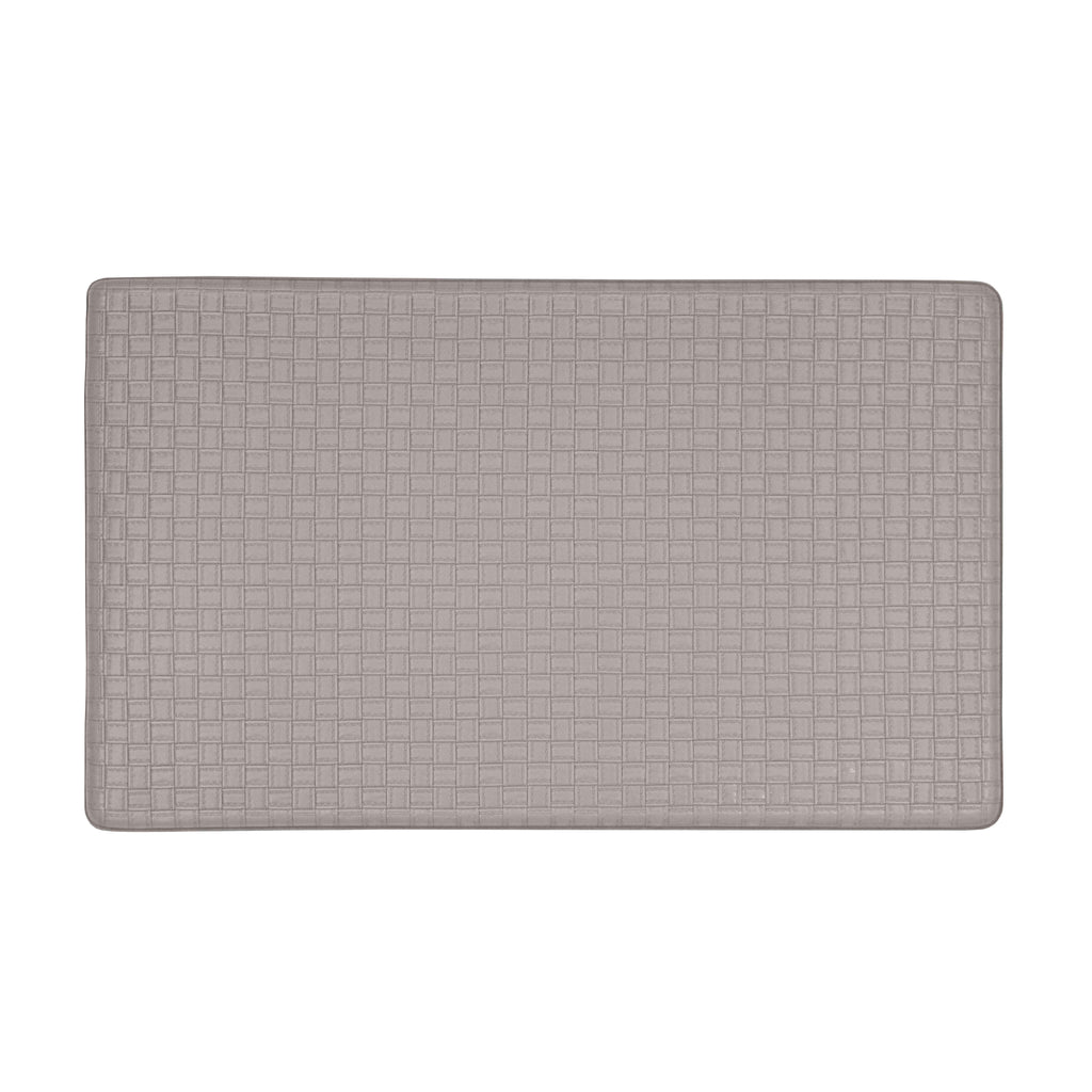 Woven-Embossed Faux-Leather Anti-Fatigue Mat - 18x30 - Grey