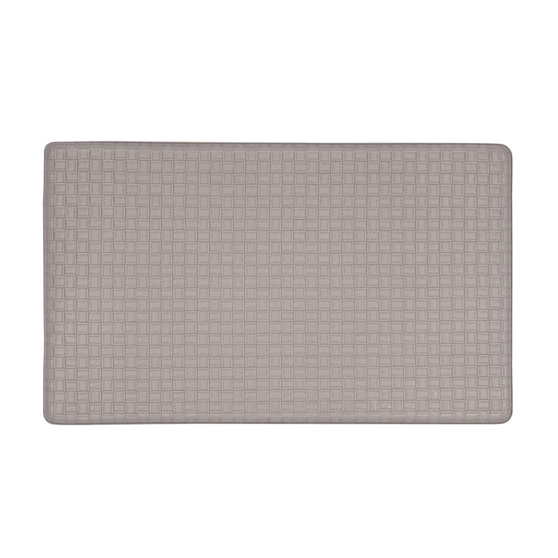 Woven-Embossed Faux-Leather Anti-Fatigue Mat - 18x30 - Grey