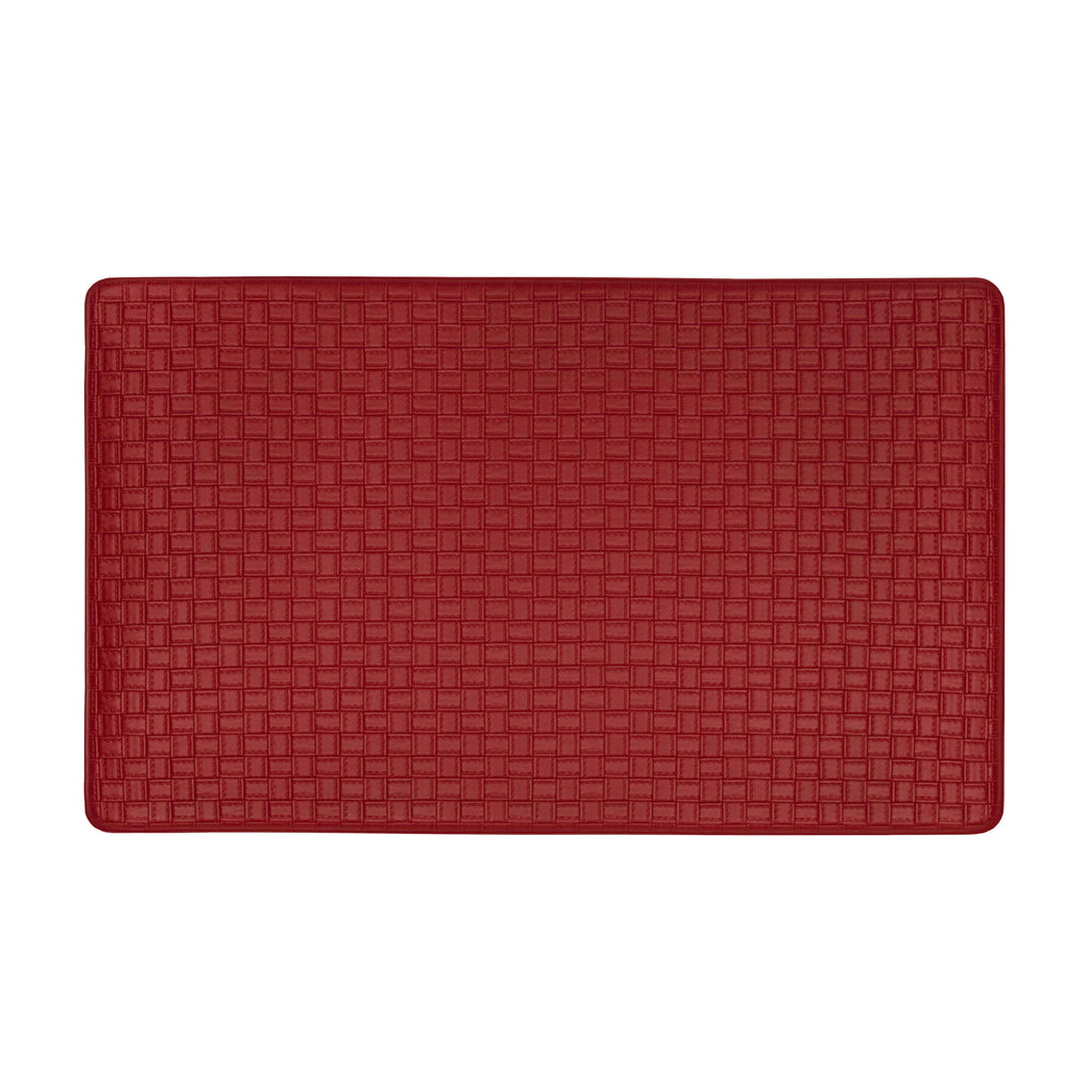 Woven-Embossed Faux-Leather Anti-Fatigue Mat - 18x30 - Lava