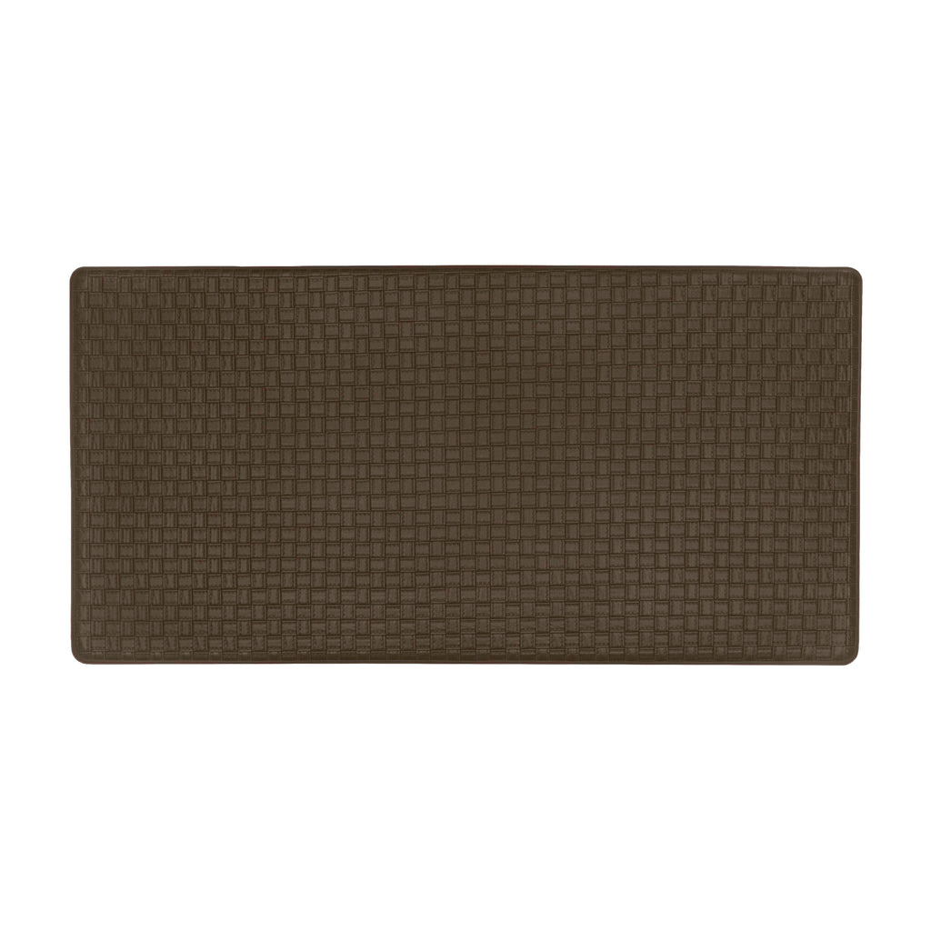 Woven-Embossed Faux-Leather Anti-Fatigue Mat - 20x39 - Espresso