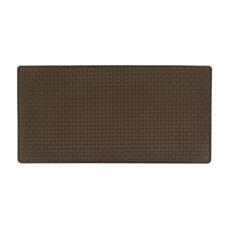 Woven-Embossed Faux-Leather Anti-Fatigue Mat - 20x39 - Espresso