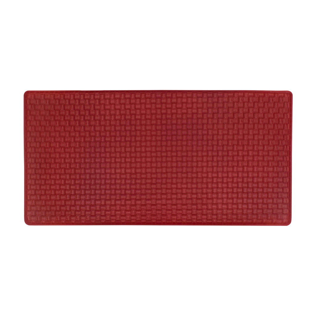 Woven-Embossed Faux-Leather Anti-Fatigue Mat - 20x39 - Lava