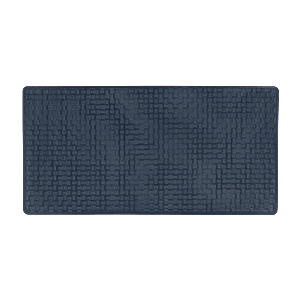 Woven-Embossed Faux-Leather Anti-Fatigue Mat - 20x39 - Navy