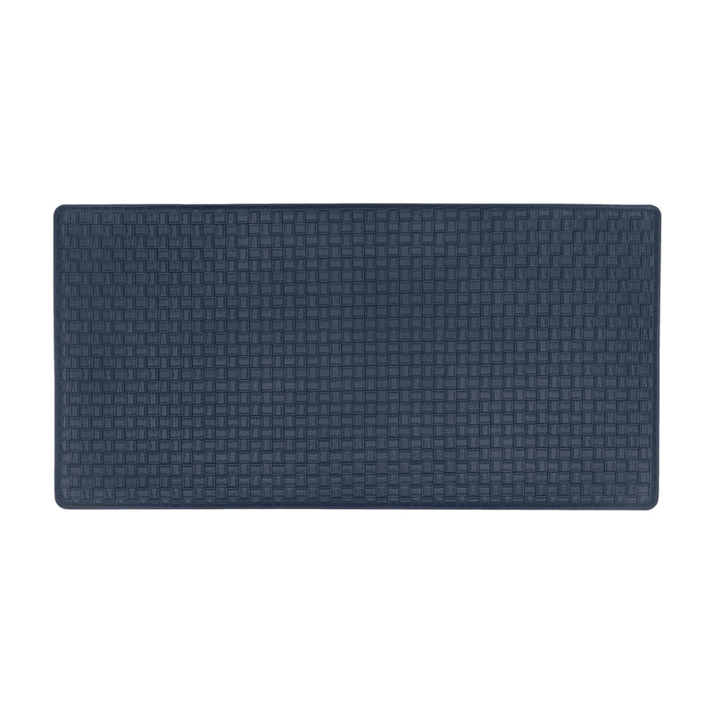 Woven-Embossed Faux-Leather Anti-Fatigue Mat - 20x39 - Navy