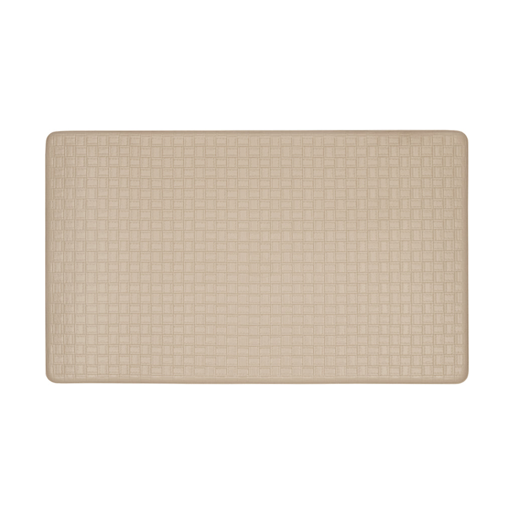 Woven-Embossed Faux-Leather Anti-Fatigue Mat - 18x30 - Tan