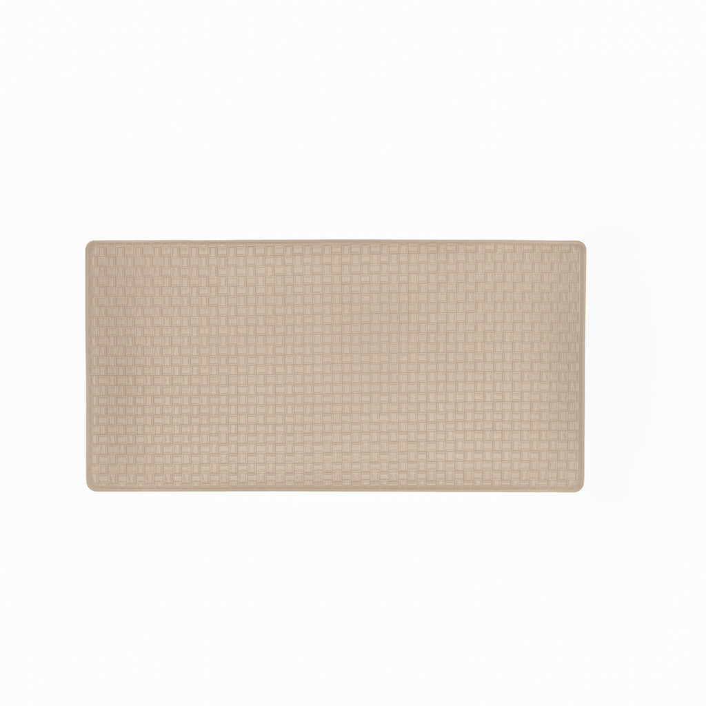 Woven-Embossed Faux-Leather Anti-Fatigue Mat - 20x39 - Tan