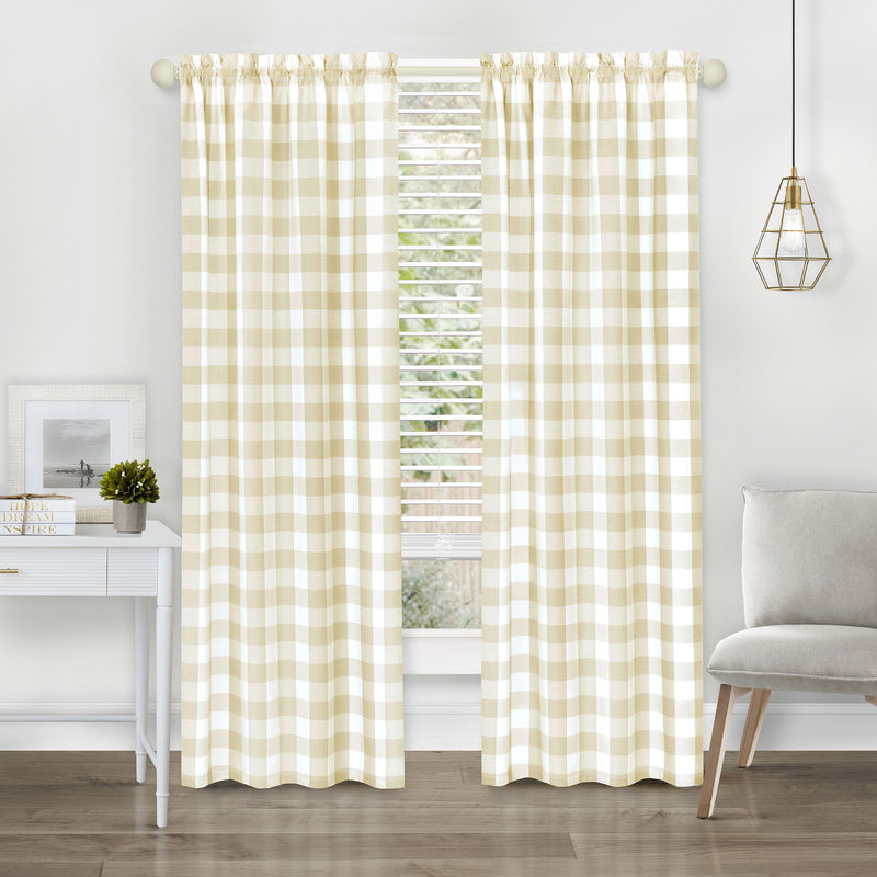 Hunter Rod Pocket Window Curtain Panel - 42x63 - Tan