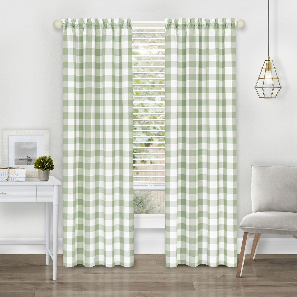 Hunter Rod Pocket Window Curtain Panel - 42x63 - Apple Green