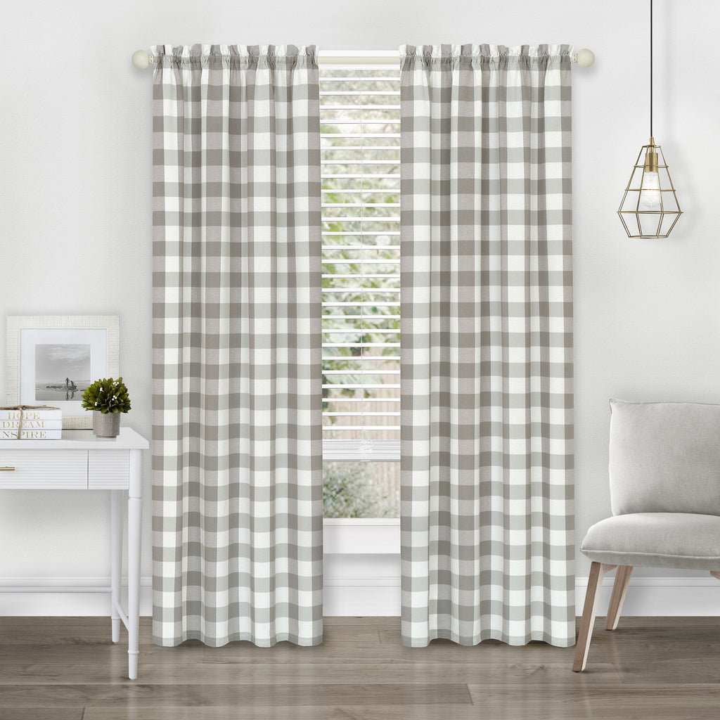 Hunter Rod Pocket Window Curtain Panel - 42x63 - Grey