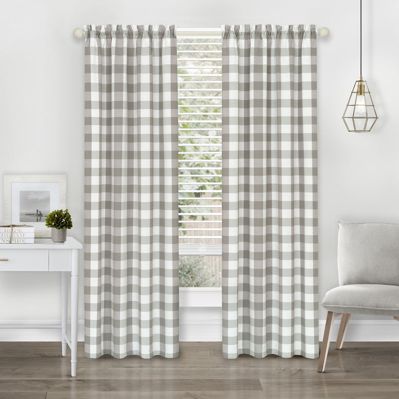 Hunter Rod Pocket Window Curtain Panel - 42x84 - Grey