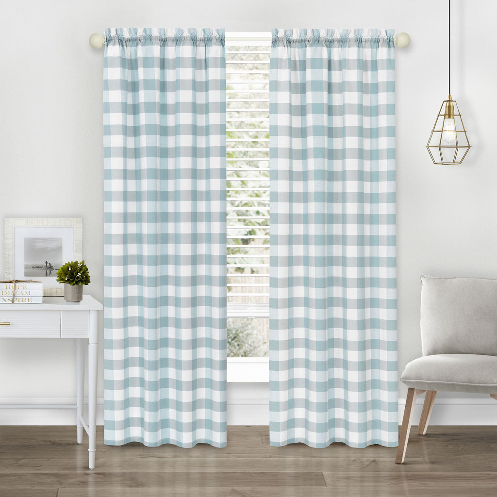 Hunter Rod Pocket Window Curtain Panel - 42x63 - Ice Blue