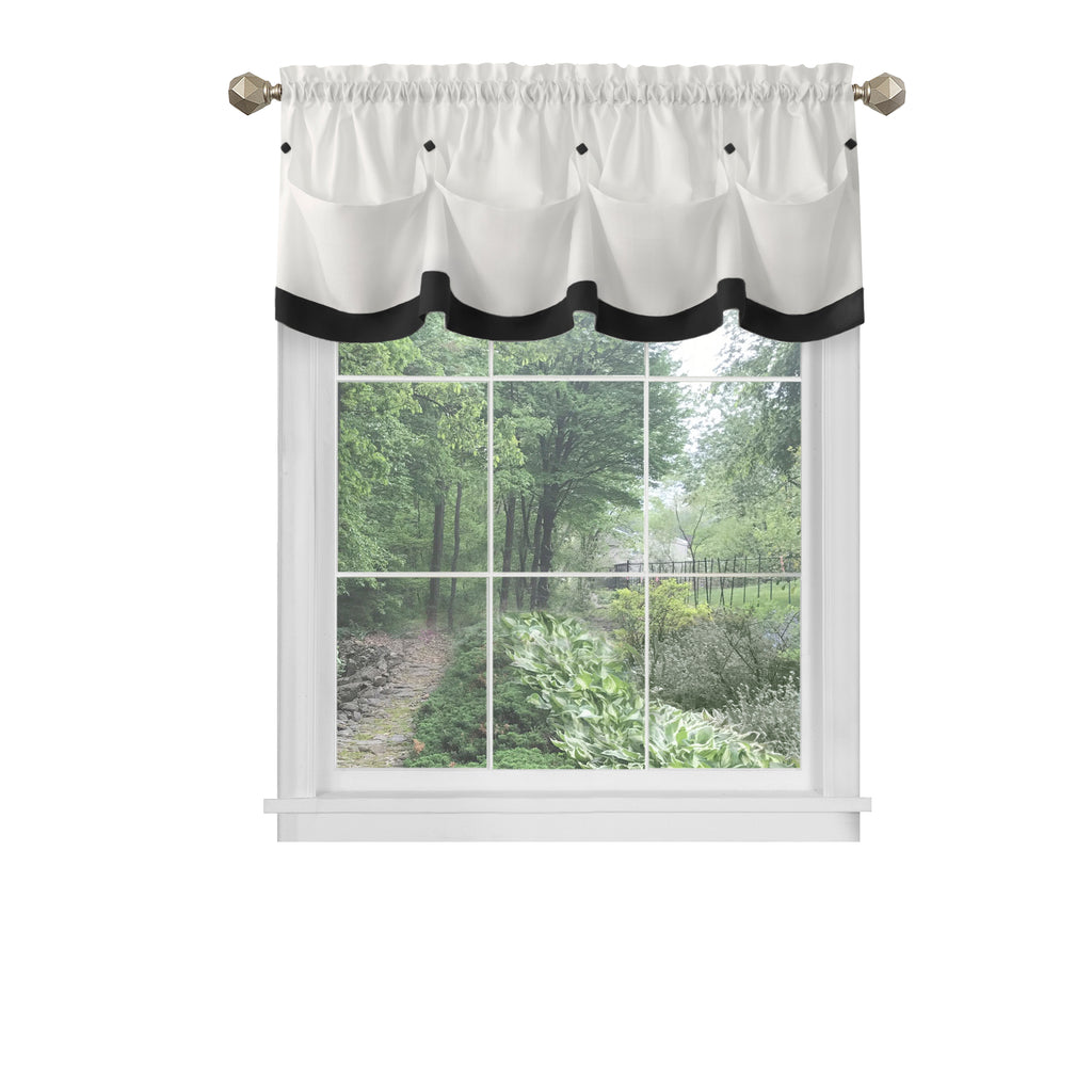 Lana Window Curtain Valance - 58x14 - Black