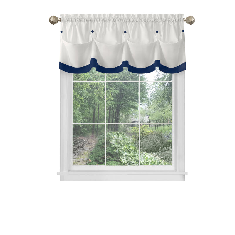 Lana Window Curtain Valance - 58x14 - Navy