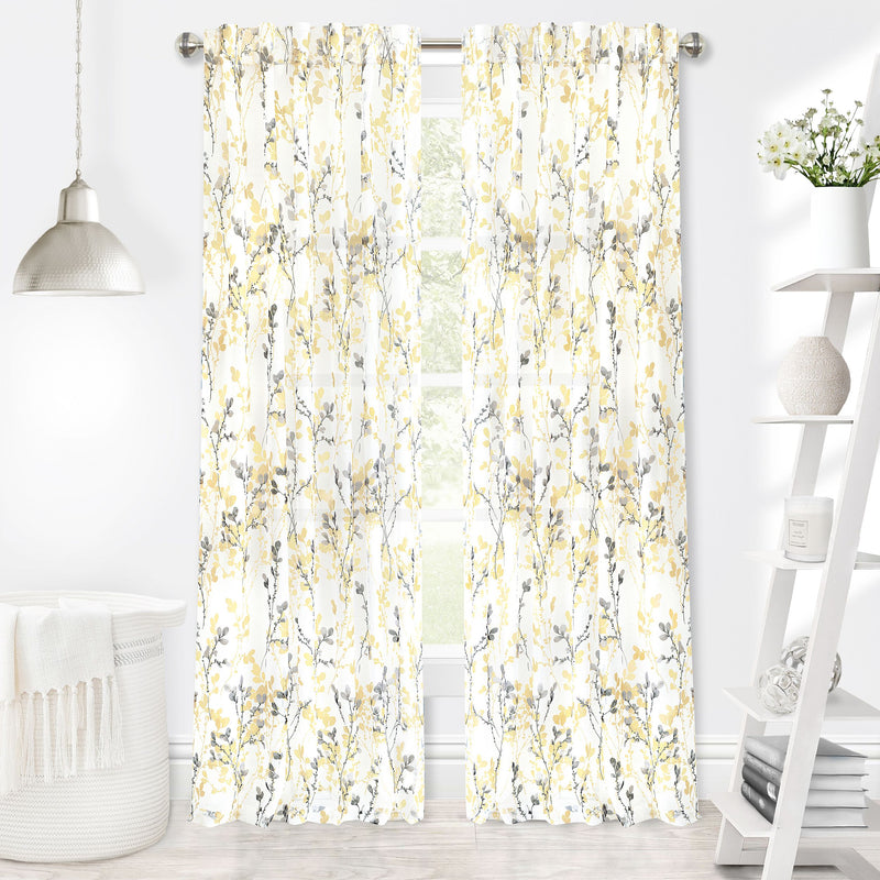 Misty Back Tab Window Curtain Panel - 52x84 - Maize