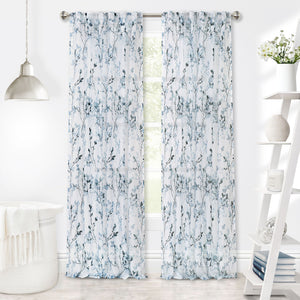 Misty Back Tab Window Curtain Panel - 52x63 - Teal