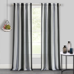 Spectrum Rod Pocket Window Curtain Panel - 50x63 - Black/Silver