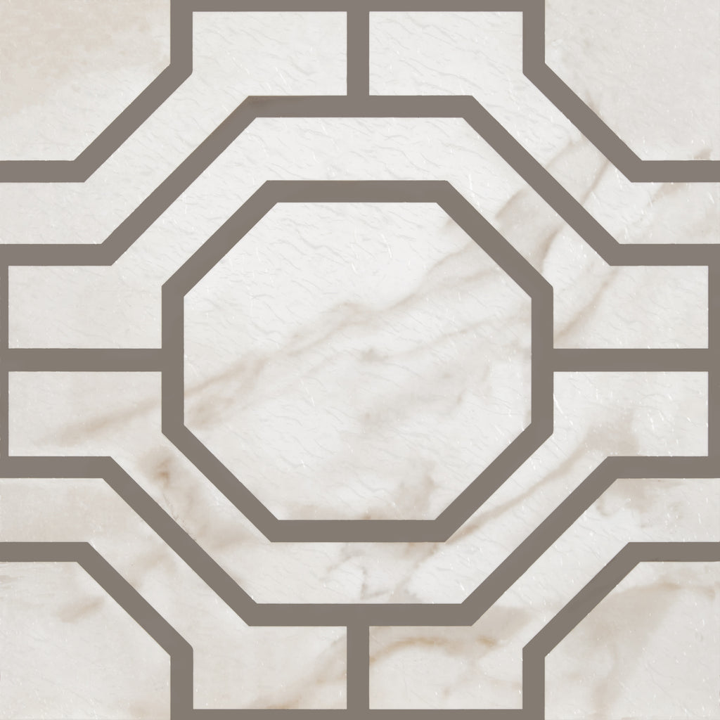 Retro 12x12 Self Adhesive Vinyl Floor Tile - Octagon - 20 Tiles/20 sq. ft.