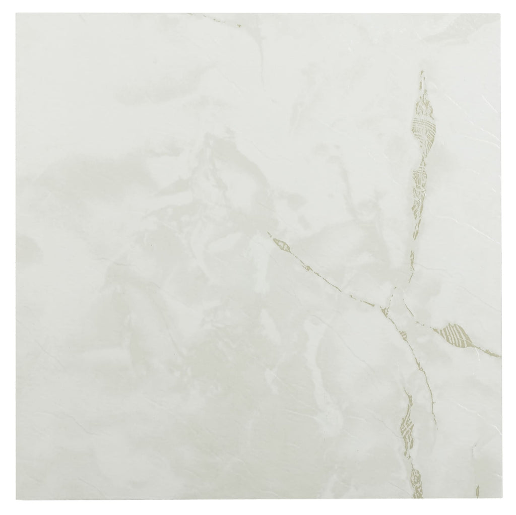 Nexus Classic White with Grey Veins 12x12 Self Adhesive Vinyl Floor Tile - 20 Tiles/20 sq. ft.