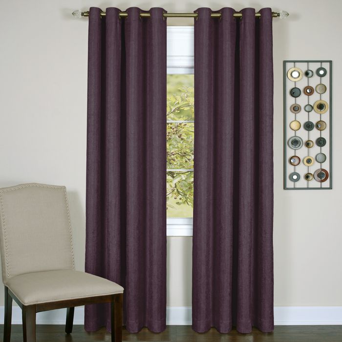 Taylor - Lined Grommet Window Curtain Panel - 50x84 Aubergine