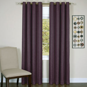 Taylor - Lined Grommet Window Curtain Panel - 50x63 Aubergine