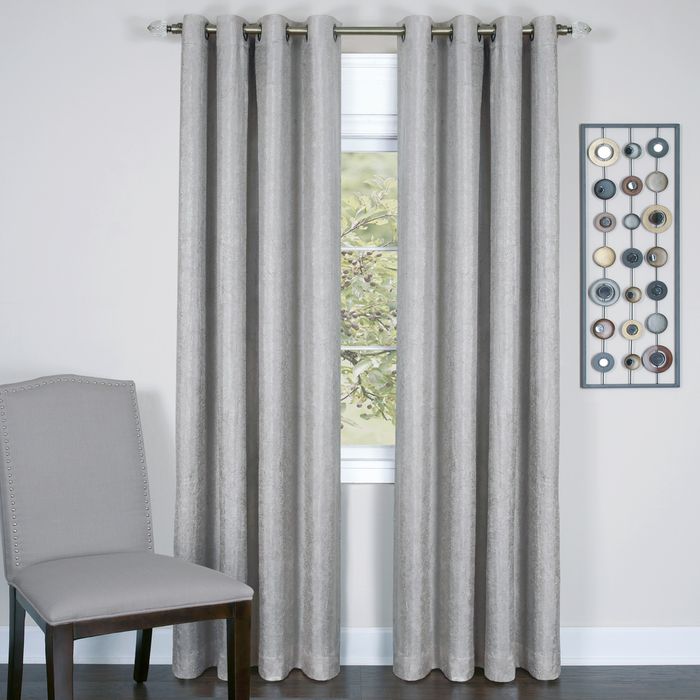 Taylor - Lined Grommet Window Curtain Panel - 50x84 Silver