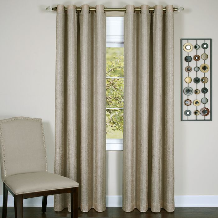 Taylor - Lined Grommet Window Curtain Panel - 50x63 Tan