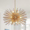 Gold 12-Light Mid-Century Modern Starburst Chandelier with Adjustable ...