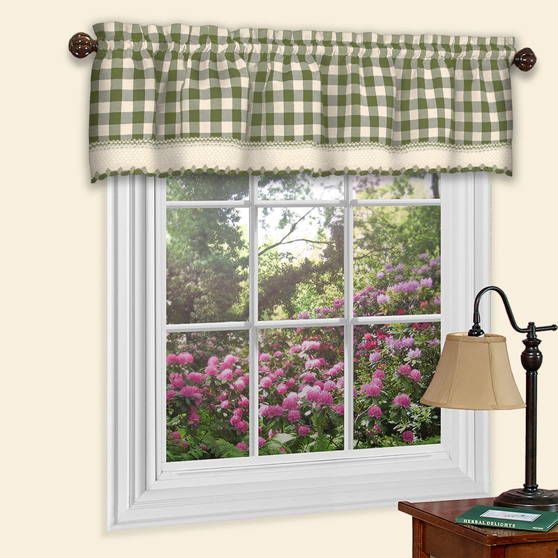 Buffalo Check Window Curtain Valance - 58x14 - Sage