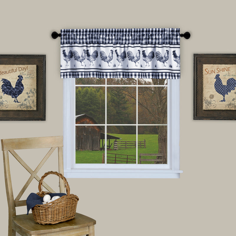 Barnyard Window Curtain Valance - 58x14 - Navy