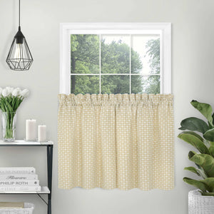 Bedford Window Curtain Tier Pair - 58x24 - Tan