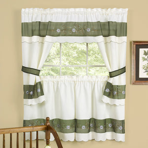 Berkshire Embellished Cottage Window Curtain Set - 58x24