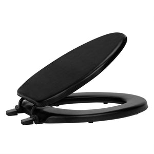 Fantasia 19 Inch Soft Elongated Vinyl Toilet Seat - Black