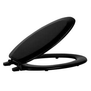 Fantasia 19 Inch Elongated Wood Toilet Seat - Black